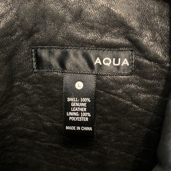 Glee Aqua Black leather emoji motor jacket Sz L - Picture 2 of 8